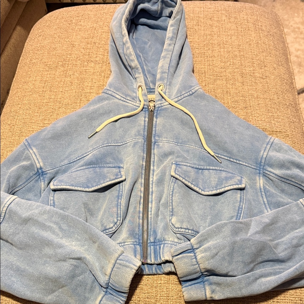 Urban Outfitters Blue Cropped Hoodie